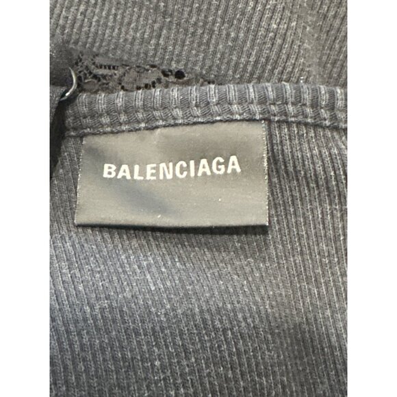 Balenciaga Double Slip Top in Washed Black & Ink X-Small Womens Sleeveless Tank - Picture 9 of 10